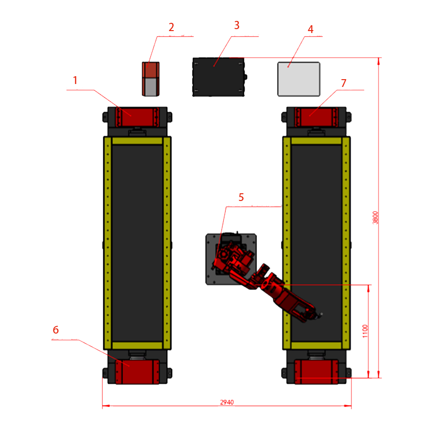 Arc welding robot working cell Layout